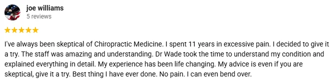Chiropractic Panama City FL Testimonial Joe Williams